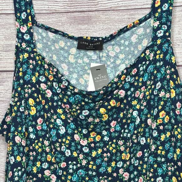 Lane Bryant Sleeveless Square Neck Floral Peplum Tank Top Size 26/28 Plus New - Picture 10 of 15